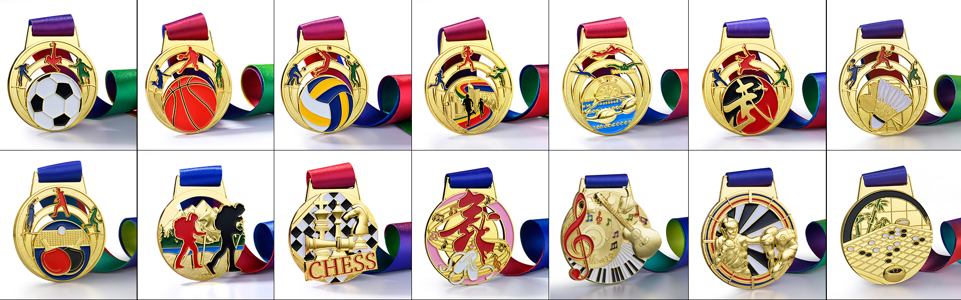 multi color medals